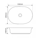 Раковина накладная Mixxus Premium ELLIPSE-0103 550х390х140mm (MP6553)
