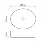 Раковина накладная MIXXUS PREMIUM ELLIPSE-0104 MARBLE 550х415х140mm (MP6554)