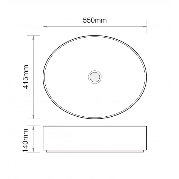 Раковина накладна MIXXUS PREMIUM ELLIPSE-0104 MARBLE 550х415х140mm (MP6554)