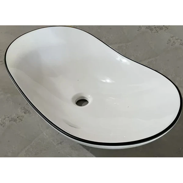 Раковина накладная Mixxus Premium WAVE-0105 EDGE BLACK 620х360х160mm (MP6556)