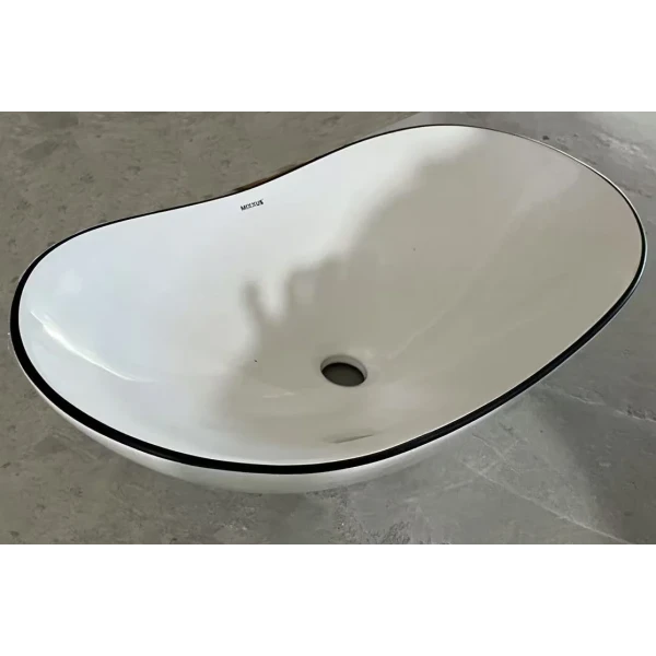 Раковина накладная Mixxus Premium WAVE-0105 EDGE BLACK 620х360х160mm (MP6556)