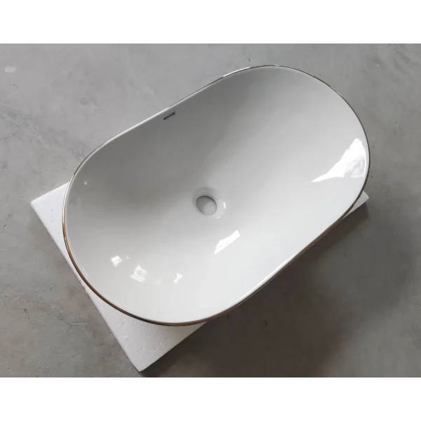 Раковина накладная MIXXUS PREMIUM WAVE-0105 EDGE GOLD 620х360х160mm (MP6557)
