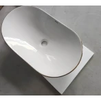 Раковина накладная MIXXUS PREMIUM WAVE-0105 EDGE GOLD 620х360х160mm (MP6557)