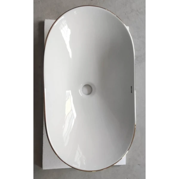 Раковина накладная MIXXUS PREMIUM WAVE-0105 EDGE GOLD 620х360х160mm (MP6557)