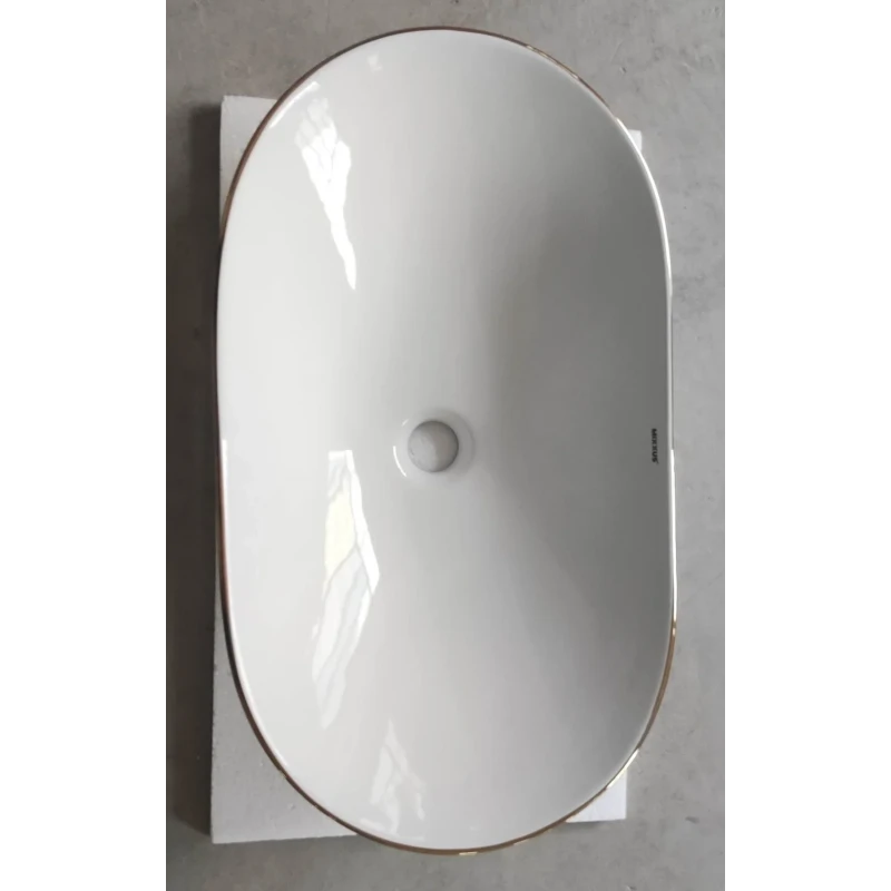 Раковина накладная MIXXUS PREMIUM WAVE-0105 EDGE GOLD 620х360х160mm (MP6557)