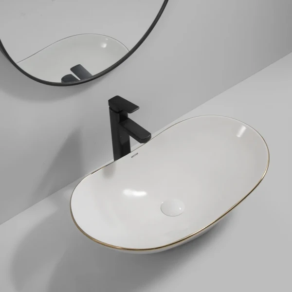 Раковина накладная MIXXUS PREMIUM WAVE-0105 EDGE GOLD 620х360х160mm (MP6557)