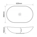 Раковина накладная Mixxus Premium WAVE-0105 WHITE-BLACK 620х360х160mm (MP6558)