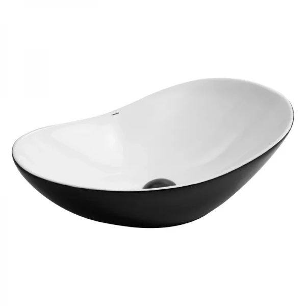 Раковина накладна Mixxus Premium WAVE-0105 WHITE-BLACK 620х360х160mm (MP6558)