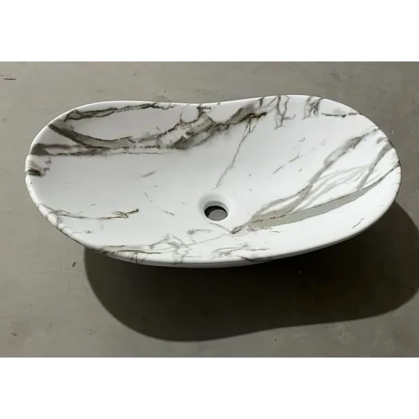 Раковина накладная MIXXUS PREMIUM WAVE-0105 MARBLE 620х360х160mm (MP6559)