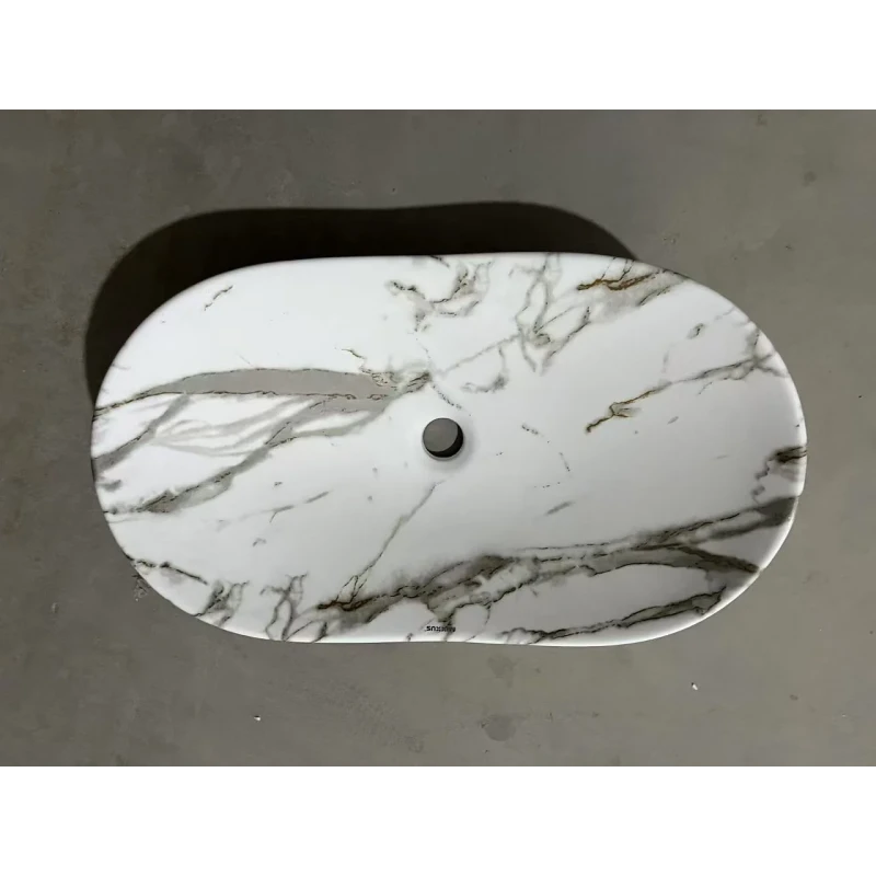 Раковина накладная MIXXUS PREMIUM WAVE-0105 MARBLE 620х360х160mm (MP6559)