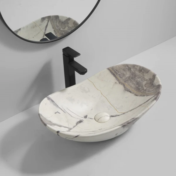 Раковина накладная MIXXUS PREMIUM WAVE-0106 MARBLE 620х360х160mm (MP6560)