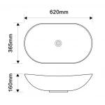 Раковина накладная MIXXUS PREMIUM WAVE-0106 MARBLE 620х360х160mm (MP6560)