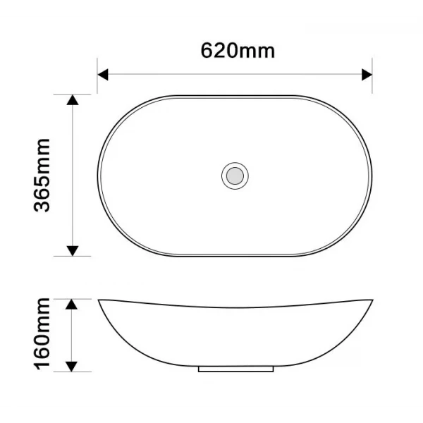 Раковина накладная MIXXUS PREMIUM WAVE-0106 MARBLE 620х360х160mm (MP6560)