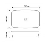 Раковина накладная Mixxus Premium DIVERSE-0111 EDGE BLACK 600х380х140mm (MP6562)