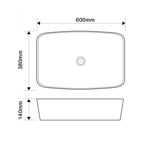 Раковина накладная Mixxus Premium DIVERSE-0111 EDGE BLACK 600х380х140mm (MP6562)