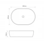 Раковина накладная MIXXUS PREMIUM ELLIPSE-0105 600х400х150mm (MP6563)