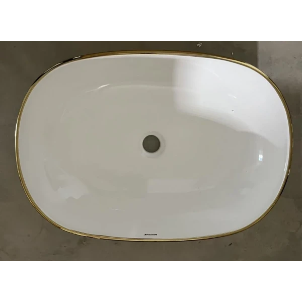 Раковина накладная Mixxus Premium ELLIPSE-0105 EDGE GOLD 600х400х150mm (MP6564)