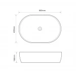 Раковина накладная Mixxus Premium ELLIPSE-0105 EDGE GOLD 600х400х150mm (MP6564)