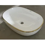 Раковина накладная Mixxus Premium ELLIPSE-0105 EDGE GOLD 600х400х150mm (MP6564)