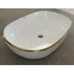 Раковина накладная Mixxus Premium ELLIPSE-0105 EDGE GOLD 600х400х150mm (MP6564)