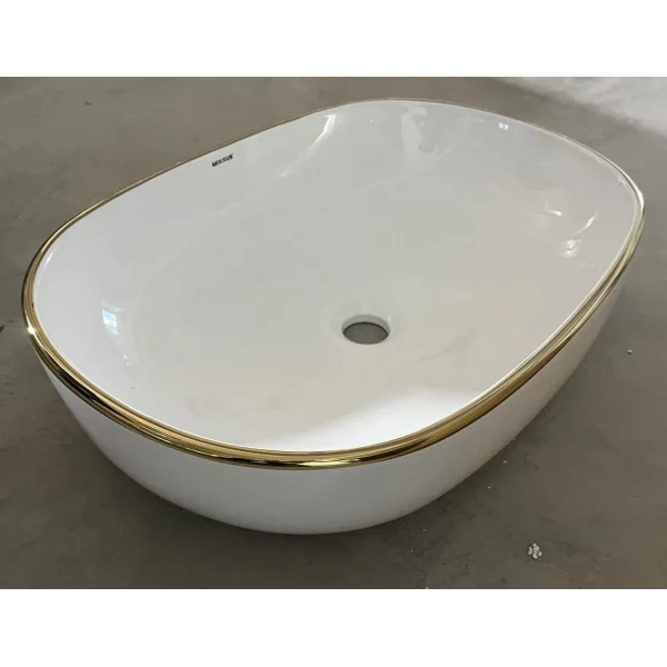 Раковина накладная Mixxus Premium ELLIPSE-0105 EDGE GOLD 600х400х150mm (MP6564)