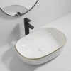 Раковина накладная Mixxus Premium ELLIPSE-0105 EDGE GOLD 600х400х150mm (MP6564)