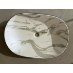 Раковина накладная MIXXUS PREMIUM ELLIPSE-0105 MARBLE-BLACK 600х400х150mm (MP6565)