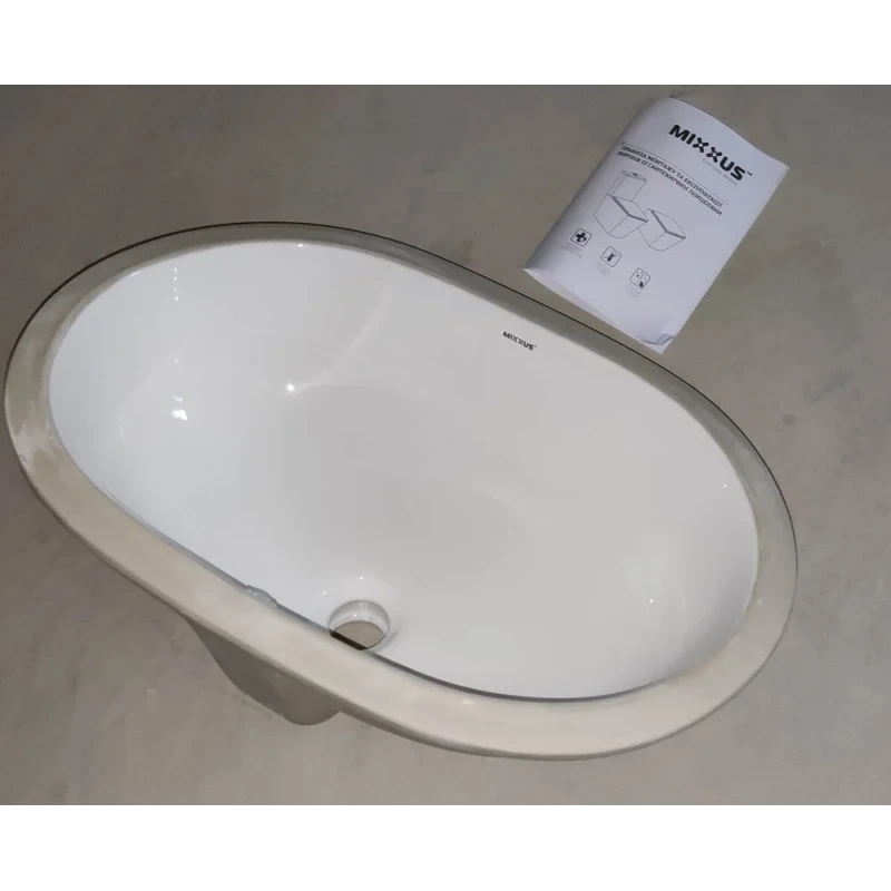 Раковина врезная под столешницу MIXXUS PREMIUM ELLIPSE-1701 570х385х205mm с переливом (MP6566)