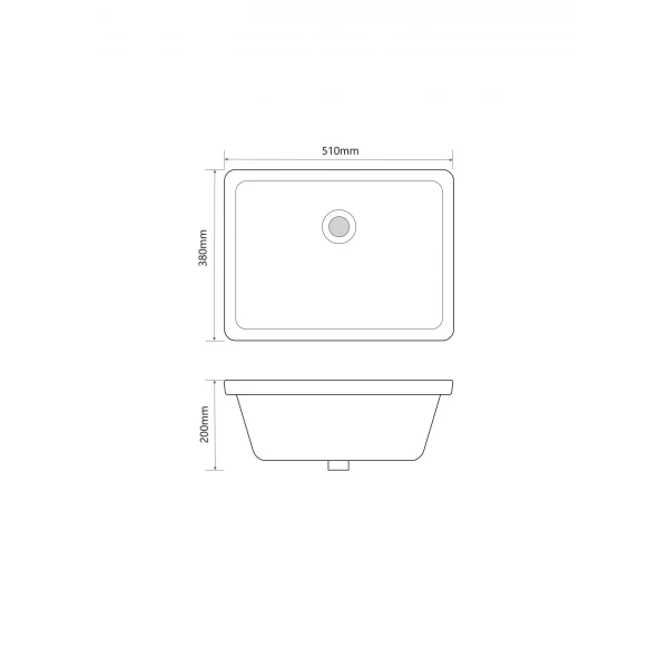 Раковина врізна під стільницю MIXXUS PREMIUM STYLE-1701 510х380х200mm з переливом (MP6567)