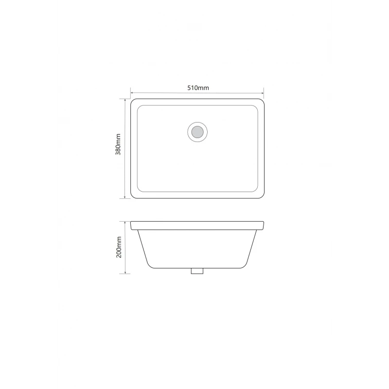 Раковина врезная под столешницу MIXXUS PREMIUM STYLE-1701 510х380х200mm с переливом (MP6567)