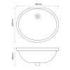 Раковина врезная под столешницу MIXXUS PREMIUM TOPPER-1701 495х405х205mm с переливом (MP6568)