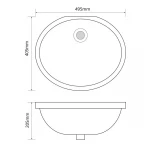 Раковина врезная под столешницу MIXXUS PREMIUM TOPPER-1701 495х405х205mm с переливом (MP6568)