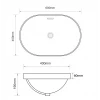 Раковина врезная на столешницу Mixxus Premium ELLIPSE-1601 600х400х190mm с переливом (MP6569)