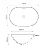 Раковина врезная на столешницу Mixxus Premium ELLIPSE-1601 600х400х190mm с переливом (MP6569)