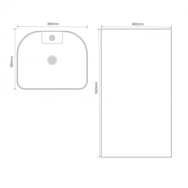 Раковина моноблок MIXXUS PREMIUM DIVERSE-1102 MARBLE 460х380х840mm с отверстием под смеситель и переливом (MP6576)