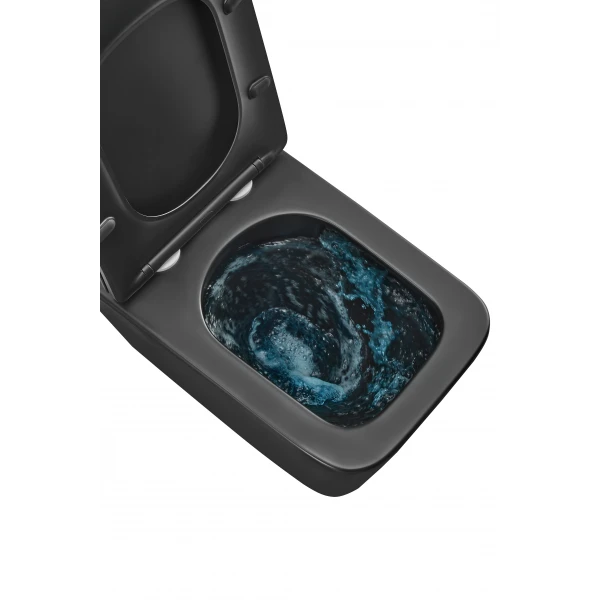 Унітаз підвісний Mixxus Premium QUADRO-0301-T3 BLACK 490х340х360mm, система змиву TORNADO 3.0 (MP6587)