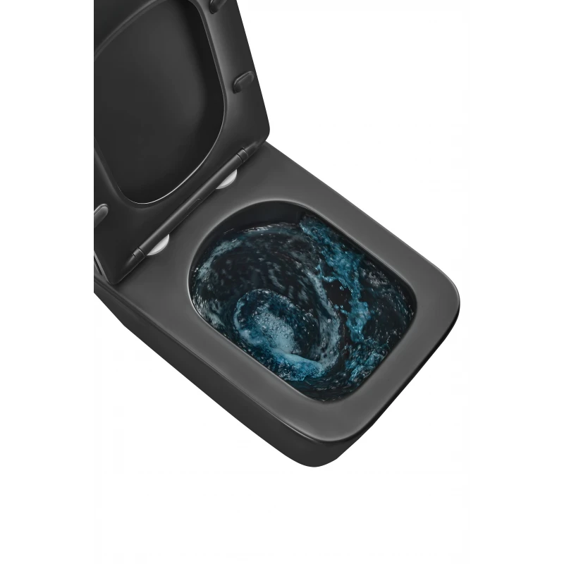 Унітаз підвісний Mixxus Premium QUADRO-0301-T3 BLACK 490х340х360mm, система змиву TORNADO 3.0 (MP6587)