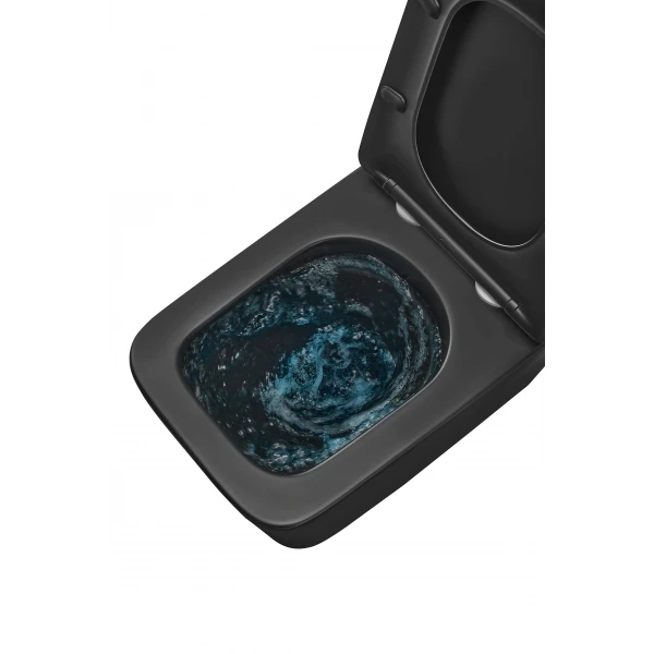 Унітаз підвісний Mixxus Premium QUADRO-0301-T3 BLACK 490х340х360mm, система змиву TORNADO 3.0 (MP6587)