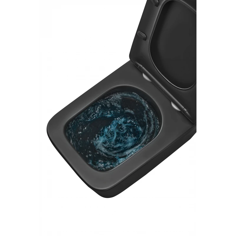 Унітаз підвісний Mixxus Premium QUADRO-0301-T3 BLACK 490х340х360mm, система змиву TORNADO 3.0 (MP6587)