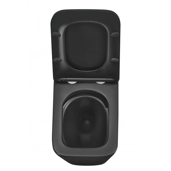 Унітаз підвісний Mixxus Premium QUADRO-0301-T3 BLACK 490х340х360mm, система змиву TORNADO 3.0 (MP6587)
