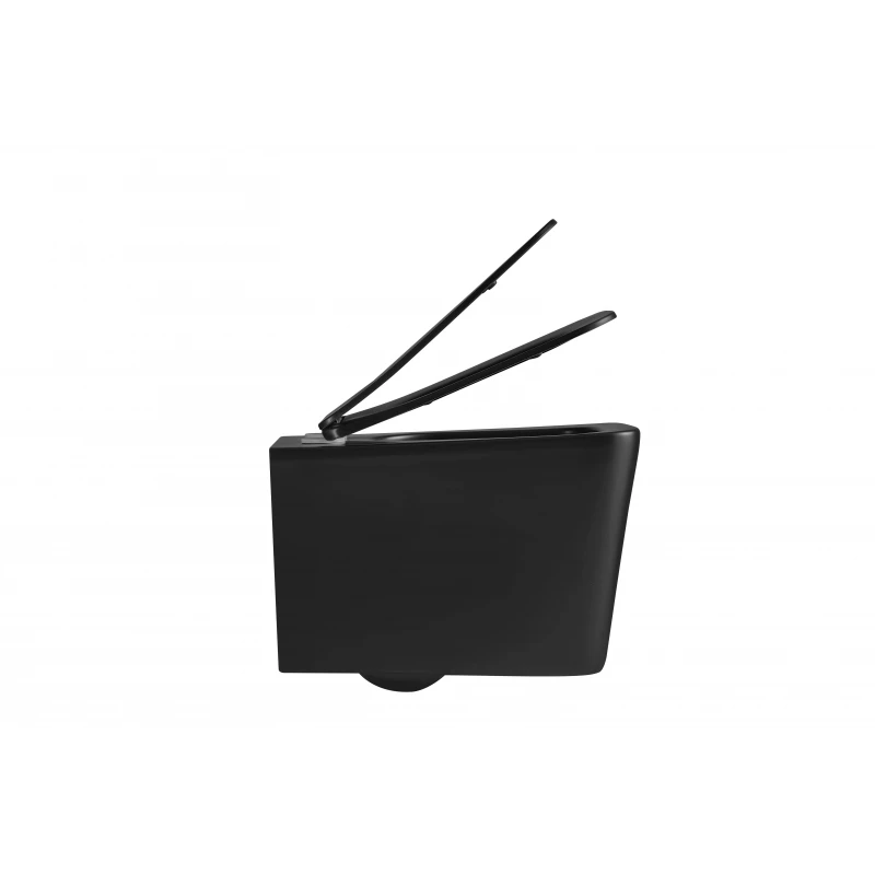 Унітаз підвісний Mixxus Premium QUADRO-0301-T3 BLACK 490х340х360mm, система змиву TORNADO 3.0 (MP6587)