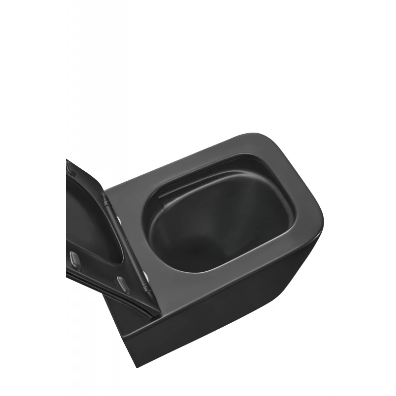 Унітаз підвісний Mixxus Premium QUADRO-0301-T3 BLACK 490х340х360mm, система змиву TORNADO 3.0 (MP6587)