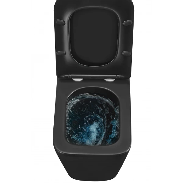 Унітаз підвісний Mixxus Premium QUADRO-0301-T3 BLACK 490х340х360mm, система змиву TORNADO 3.0 (MP6587)