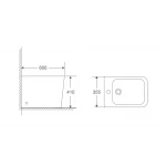 Биде напольное MIXXUS PREMIUM QUADRO-0601 600х355х410mm (MP6589)