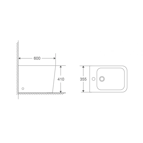 Биде напольное MIXXUS PREMIUM QUADRO-0601 600х355х410mm (MP6589)