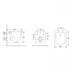 Унитаз подвесной Mixxus Premium ELLIPSE-0303-T3 BLACK 520х365х360mm, система смыва TORNADO 3.0 (MP6591)