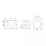 Унітаз підлоговий безбачковий Mixxus Premium ELLIPSE-0701-T1 570х365х410mm, система змиву TORNADO 1.0 (MP6593)