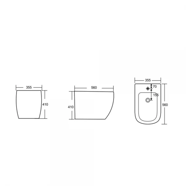 Биде напольное Mixxus Premium ELLIPSE-0601 580х360х410mm (MP6594)