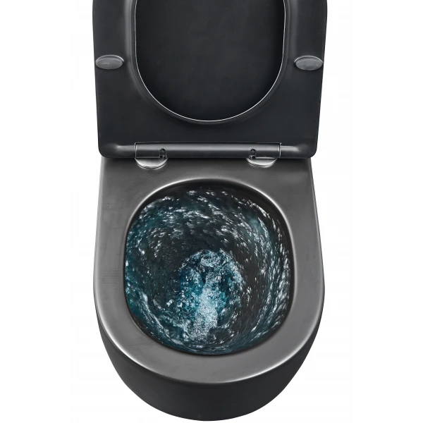 Унітаз підвісний Mixxus Premium BEVEL-0301-T3 BLACK 515х355х365mm, система змиву TORNADO 3.0 (MP6595)