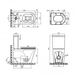 Унитаз-компакт MIXXUS PREMIUM BEVEL-0402-T1 670х390х880mm, система смыва TORNADO 1.0 (MP6596)